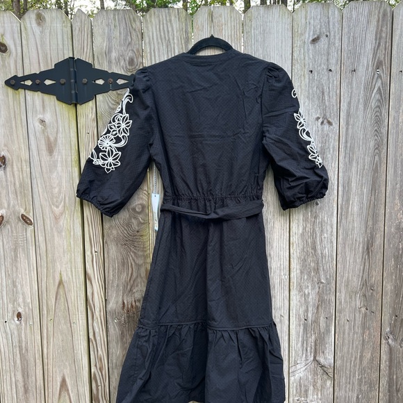 DRAPER JAMES RSVP Embroidered Puff Sleeve Tie Waist Dress Women’s XS NWT NEW - Picture 12 of 13